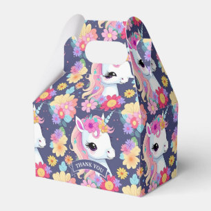 Ballotins Bébé blanc adorable licorne avec fleurs