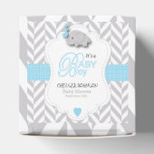 Ballotins Bébé bleu, blanc gris éléphant Baby shower (Haut)