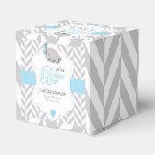 Ballotins Bébé bleu, blanc gris éléphant Baby shower (Arrière)