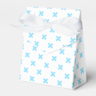 Ballotins Bébé bleu croix coutures sur blanc