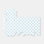 Ballotins Bébé bleu croix coutures sur blanc (Déplié)