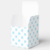 Ballotins Bébé bleu croix coutures sur blanc (Ouvert)