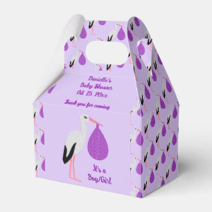 Ballotins Bébé Cigogne Baby Shower violet et mixte