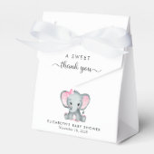 Ballotins Bébé Eléphant mignon fille Douche Merci (Verso)
