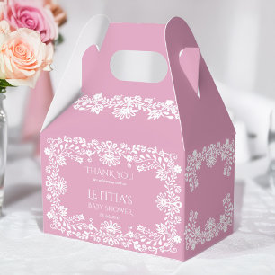 Ballotins Bébé en fleur baby shower mexicain rose pâle