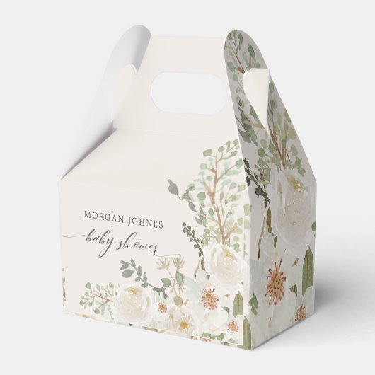 Ballotins bébé en fleur d'ivoire baby shower fleuri (Verso)