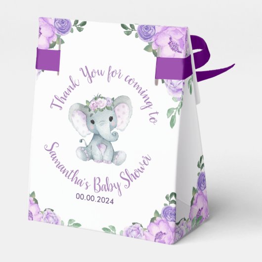 Ballotins Bébé mignon Eléphant Fille Purple Plaques de papie (Arrière)