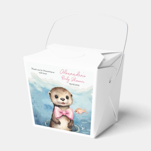 Ballotins Bébé mignon Otter Baby shower fille (Verso)