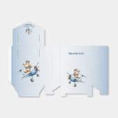 Ballotins Bébé mignon Ours Pilote Avion Bleu Beau (Déplié)