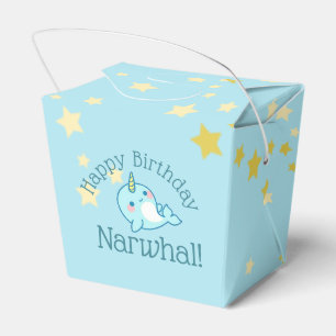 Ballotins Bébé narval bleu anniversaire avec étoile de mer