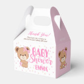 Ballotins Bébé Ours Baby shower Boîte à Gable - Fille (Arrière)
