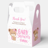 Ballotins Bébé Ours Baby shower Boîte à Gable - Fille (Ouvert)