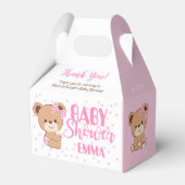 Ballotins Bébé Ours Baby shower Boîte à Gable - Fille (Verso)