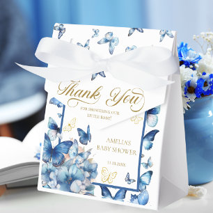 Ballotins Bébé Papillon Bleu Élégant en Fleur Merci