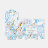 Ballotins Bébé personnalisé Garçon Bleu Marbre Abstrait Bapt (Déplié)