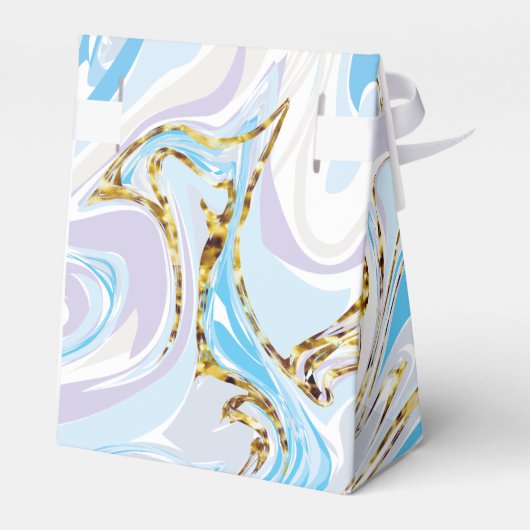 Ballotins Bébé personnalisé Garçon Bleu Marbre Abstrait Bapt (Arrière)