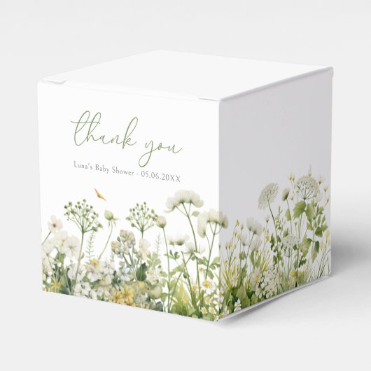 Ballotins Bébé vert en fleurs Baby shower Fleur sauvage flor (Verso)