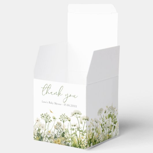 Ballotins Bébé vert en fleurs Baby shower Fleur sauvage flor (Ouvert)