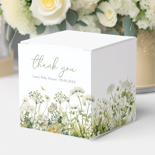 Ballotins Bébé vert en fleurs Baby shower Fleur sauvage flor