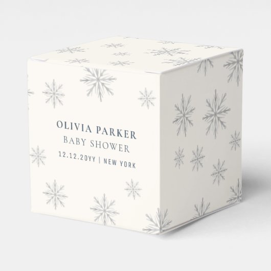 Ballotins Beige Boho Winter Snowflake Baby shower (Verso)