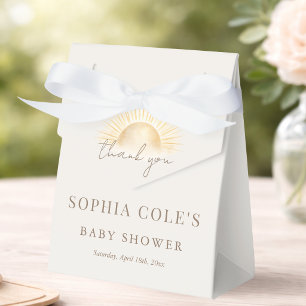 Ballotins Beige Voici venir le Fils Baby Shower Remerciement