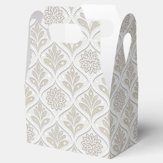 Ballotins Beige & White Sparkling Quatrefoil Pattern (Ouvert)