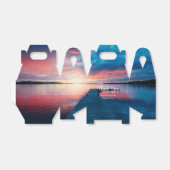 Ballotins Bel coucher de soleil sur un Merci Mariage de lac (Déplié)