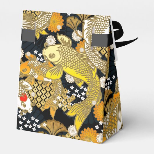 Ballotins Belle boîte de faveur japonaise d'impression koi (Arrière)