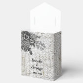 Ballotins Belle Fleurs noires/grises Boîte de mariage Favor (Ouvert)