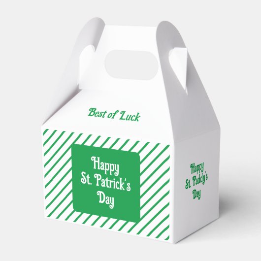 Ballotins Belles bandes diagonales St patrick vert et blanc (Verso)