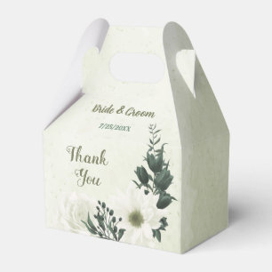 Ballotins Belles fleurs blanches feuilles vertes mariage