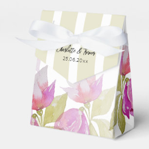 Ballotins Belles fleurs roses à l'aquarelle peintes à la mai
