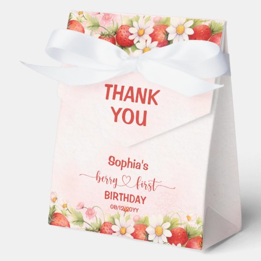 Ballotins Berry First Birthday Favor Box (Recto)