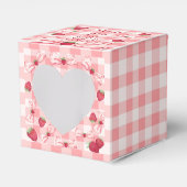 Ballotins Berry First Birthday Red Gingham Bows Square (Verso)