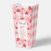 Ballotins Berry First Birthday Red Gingham Bows Square (Recto)