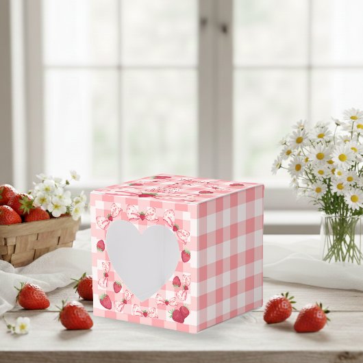 Ballotins Berry First Birthday Red Gingham Bows Square