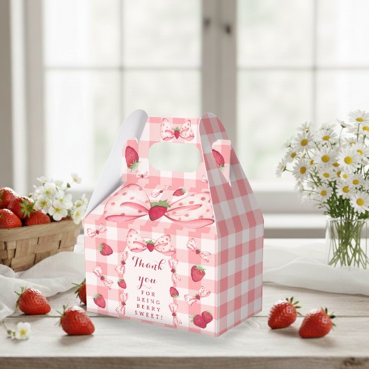Ballotins Berry First Birthday Red Gingham Bows Square