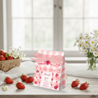Ballotins Berry First Birthday Red Gingham Bows Square