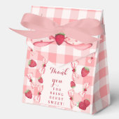 Ballotins Berry First Birthday Red Gingham Bows Square (Recto)