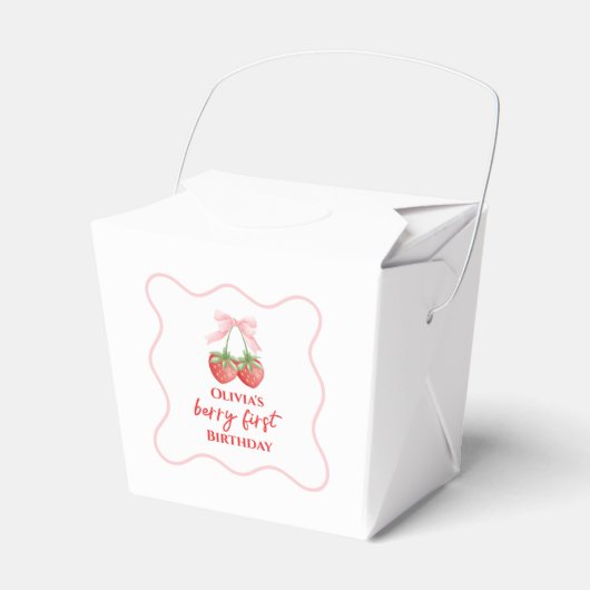 Ballotins Berry premier anniversaire de fraise Rose Bow (Verso)