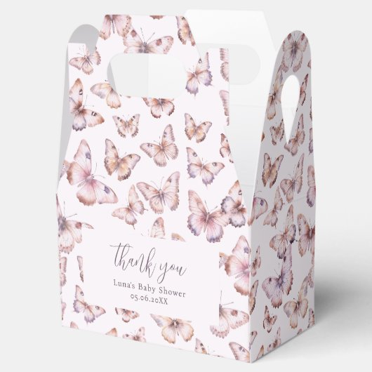 Ballotins Beurre mou et rose Baby shower papillon Gable (Ouvert)