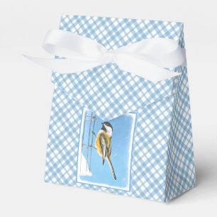 Ballotins Bickadee sur la peinture d'alimentation - Oiseaux