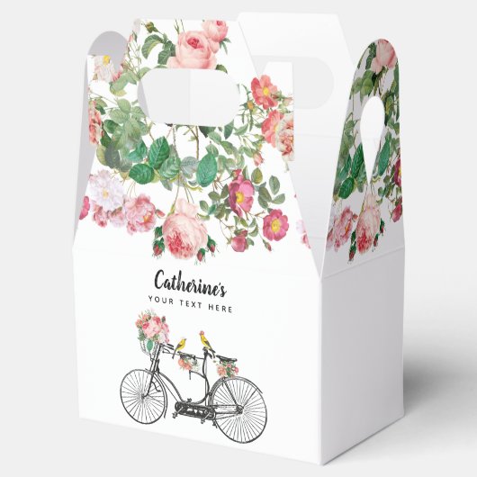 Ballotins Bicyclette Vintage Romantique Fleurs Oiseaux (Ouvert)