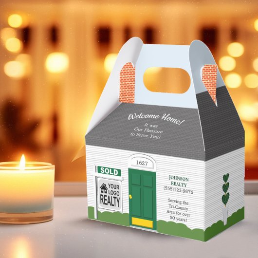 Ballotins Bienvenue à la maison Logo d'agent immobilier en b