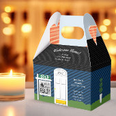 Ballotins Bienvenue à la maison Logo Realtor Maison Navy