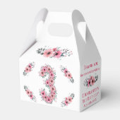 Ballotins Big 3e anniversaire fille Foliage vert Fleurs rose (Arrière)