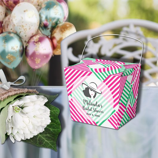 Ballotins Big Casquette Derby Lady Hot Rose Green Stripes 2"