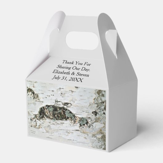 Ballotins Birch Wood Nature Mariage Faveur Boîtes (Verso)