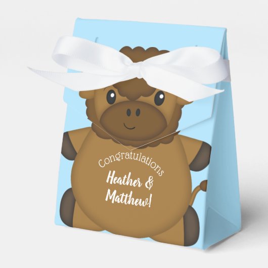 Ballotins Bison Buffalo Baby shower Bleu (Verso)