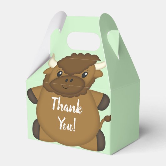 Ballotins Bison Buffalo Baby shower vert (Verso)